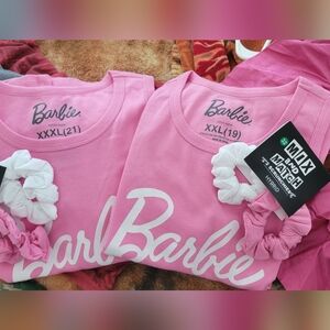 Barbie Mattel ladies tank tops with bonus hair ties